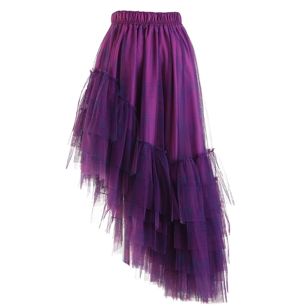 Curious Plaid Ruffle Skirt