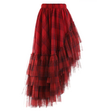 Curious Plaid Ruffle Skirt