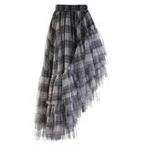 Curious Plaid Ruffle Skirt