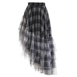 Curious Plaid Ruffle Skirt