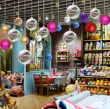 Clear Iridescent Bubble Balls 6Pcs 10/8/6cm Colourful Christmas Bauble Ornaments