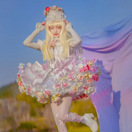 Handmade Flower Bomb Lolita Petticoat Skirt