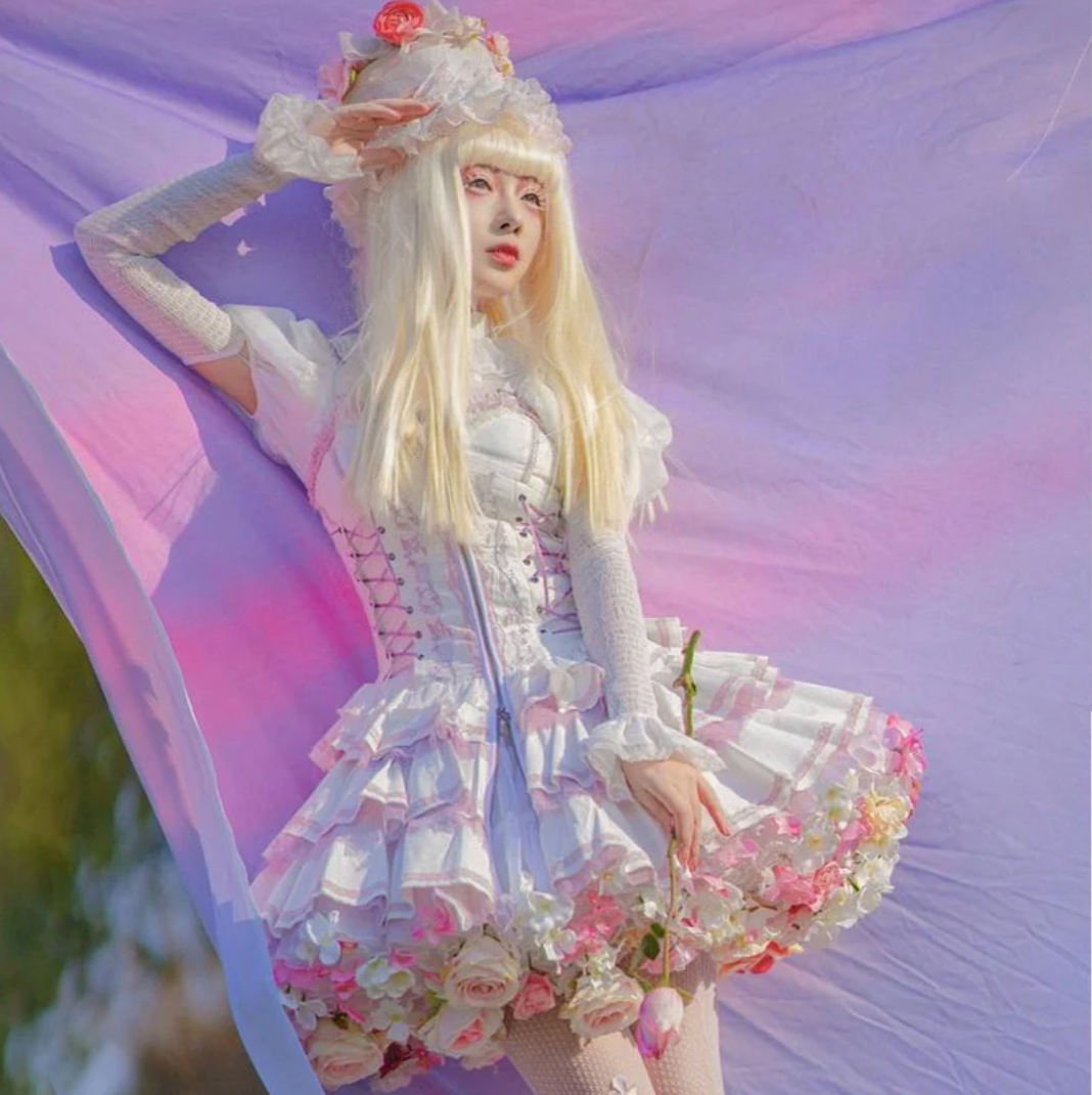 Handmade Flower Bomb Lolita Petticoat Skirt