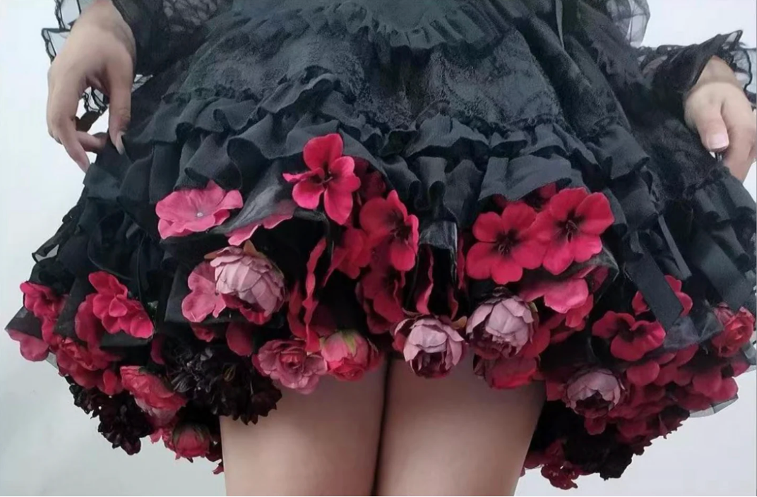 Handmade Flower Bomb Lolita Petticoat Skirt