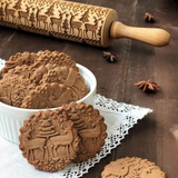 Christmas Wooden Embossing Print Rolling Pins