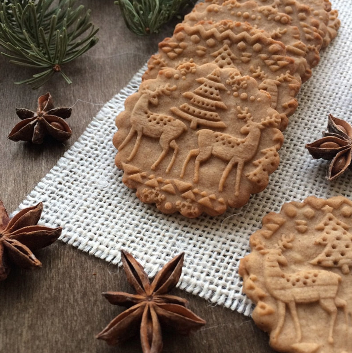 Christmas Wooden Embossing Print Rolling Pins