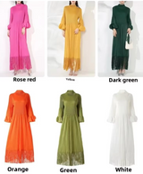 Petal Sleeves Pleated Tassel Dress Eight Colours