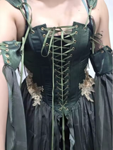 Elven Medieval Renaissance Costume Elf Style Corsetted Dress Cosplay Costume