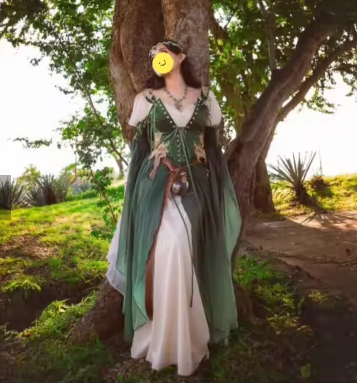Elven Medieval Renaissance Costume Elf Style Corsetted Dress Cosplay Costume