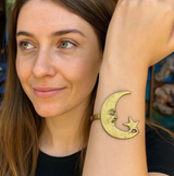 Golden Moon Star Arm Cuff Bracelet Bangle