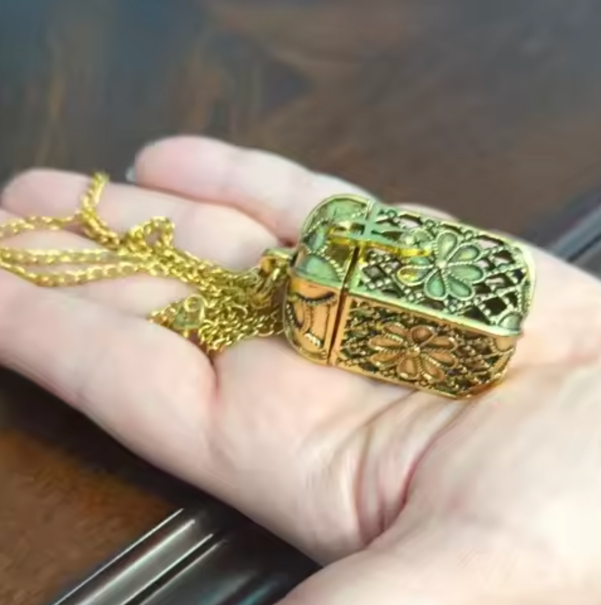 Cage Pendant Necklace with 22 Major Arcana Mini Tarot Cards