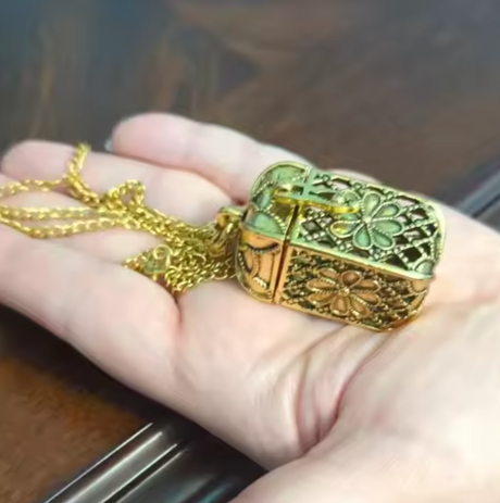 Cage Pendant Necklace with 22 Major Arcana Mini Tarot Cards