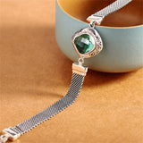 The Gate Keeper's S925 Sterling Silver Bracelet Amethyst Smoky Quartz Flat Woven-chain Jewellery