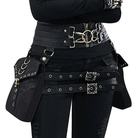 Steampunk Handmade Utility Hip Belt Bag Festival Pocket Tribal Medieval Costume