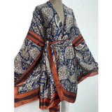 Hanny's Paisley Bohemian Belted Kimono Wrap Dress
