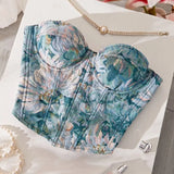 Meadow Weaver's Boned Floral Underwired Corset