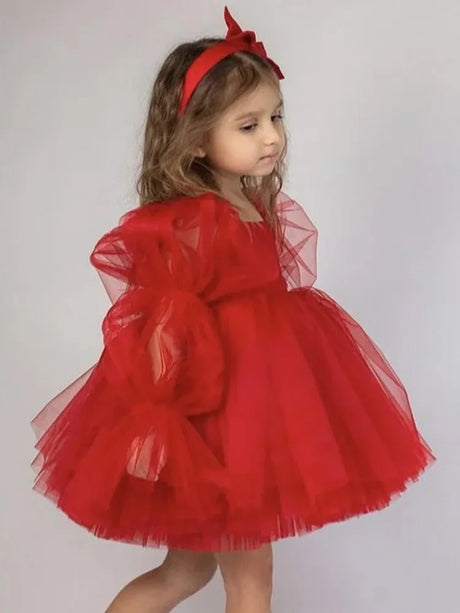 Fashions on The Field Girl Tutu Dress Puff Sleeve Infant Toddler Wedding Party Birthday Dress