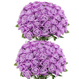 50 Pcs Velvet Roses Artificial Flowers Real Touch Fake Roses Valentine's DIY Wedding Bouquet Home Decor