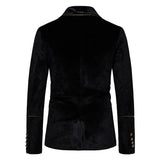 Plush Velvet Suit Two-piece Mens Party Suits Double Breasted Tuxedo Blazers & Pants
