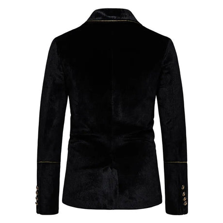 Plush Velvet Suit Two-piece Mens Party Suits Double Breasted Tuxedo Blazers & Pants