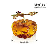 Glass Pumpkin Paperweight Halloween Home Decor Table Ornament