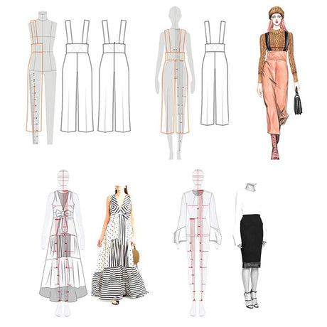 Fashion Illustration Rulers Sketching Templates Patterns Design Tool