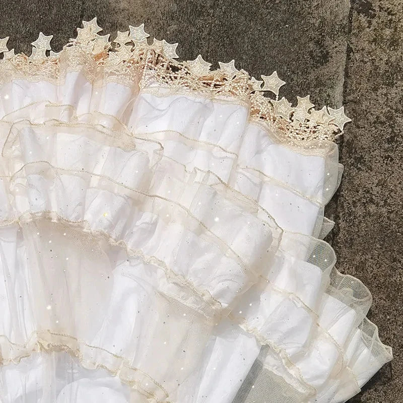 Lunar Star Lolita Petticoat Adjustable Fish Bone Carmen Skirt