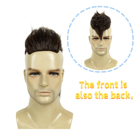 Mohawk Wig in Red & Black Adults Short Hair Wigs Halloween Costume Cosplay
