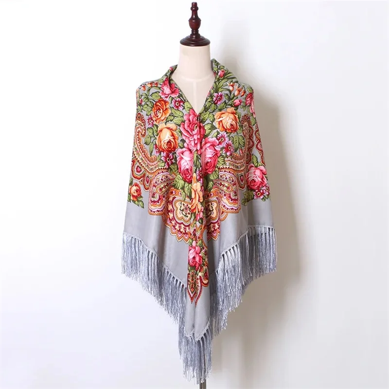 Babushka Shawl Large Fringed Scarves 160*160cm