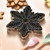 10pcs/set Christmas Snowflake Cookie Cutter Stainless Steel Fondant Biscuit Embossing Mould Baking Accessories Kitchen Tools
