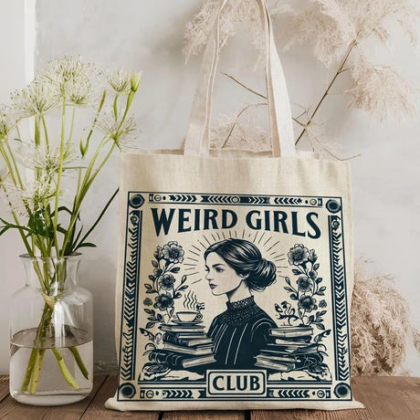 W-Weird G-Girls Club Storage Bags Double-Sided Print Canvas Tote Bag Large Capacity Shopping Bag