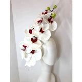 Handcrafted Large Realistic Orchid Statement Headpiece Floral Headband for Weddings Races Photoshoots