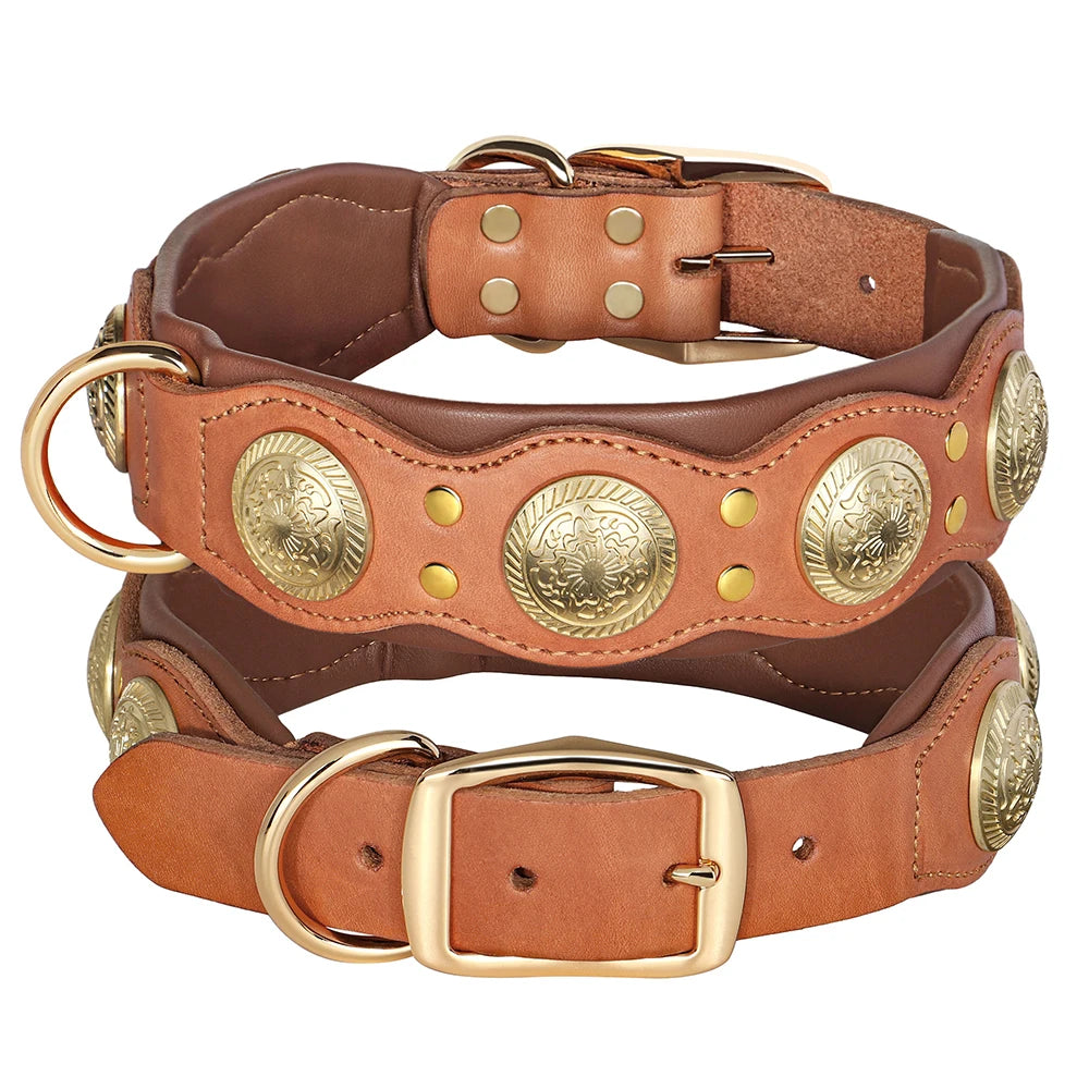 Roman's Genuine Leather Dog Collar Medieval Cosplay Pet Accessories