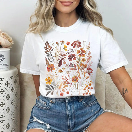 Green Garden Witch T-Shirt Cottagecore Goblincore Florals Cotton Tee
