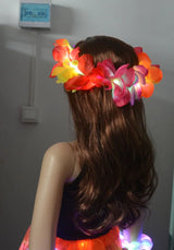 LED Light Up Hawaiian Lei Flower Crown Wreath