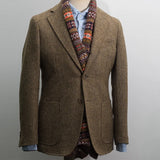 Mens British Herringbone Tweed Wool Suit Jacket