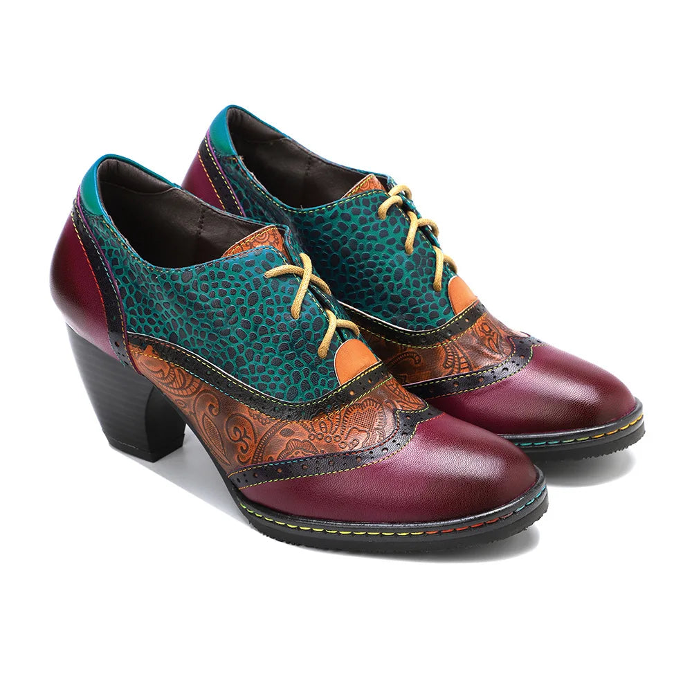 Sabina's Genuine Leather Pumps Colourfun Shoes