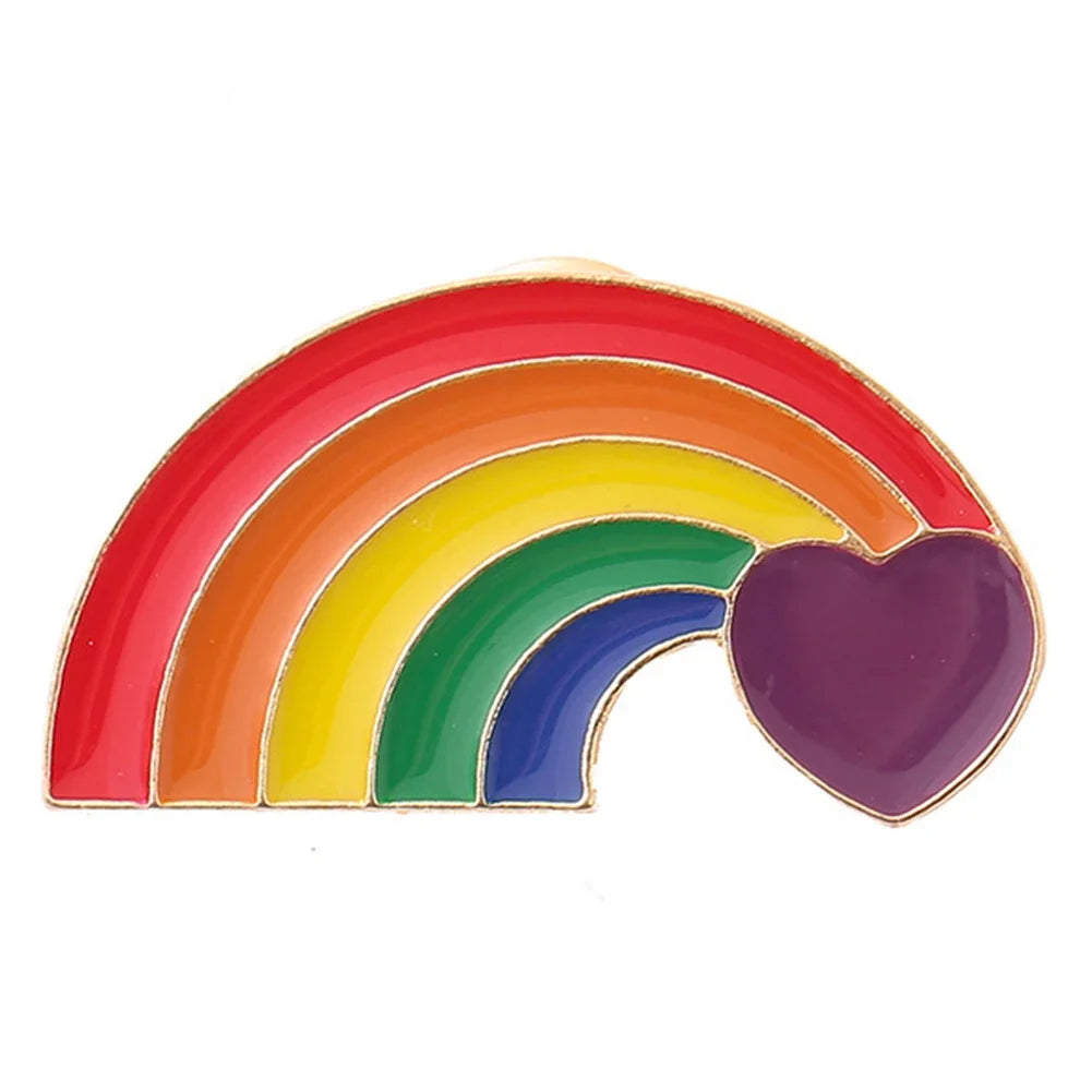 Love is Love Heart Rainbow Pride Flag Enamel Badges