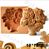 Wooden Cookie Mould Press Baking and Crafts