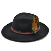 Bowknot Feather Belt Fedora Hats Unisex
