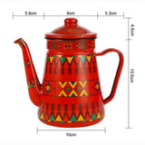 1.5L Enamel Coffee Pot Gooseneck Spout Stovetop Tea Kettle