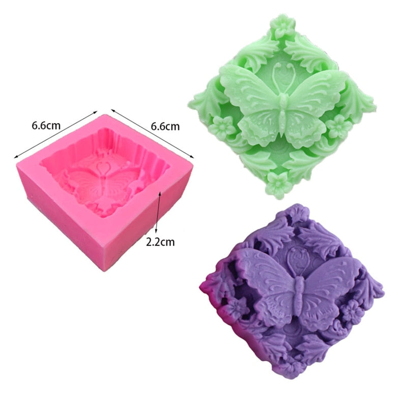 Dragonfly Butterfly Silicone Soap Mould DIY Cake Candle Craft Supplies