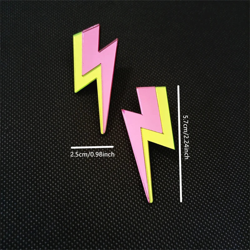 Glitter Lightning Flash Acrylic Stud Earrings