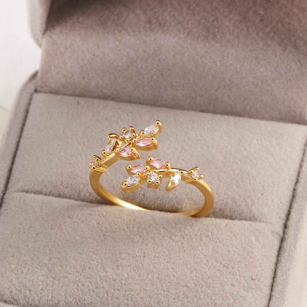 Sweet and Dainty Colourful Zircon Rings Gift Idea