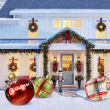 60cm Outdoor Christmas Inflatable Baubles PVC Giant Xmas Balls Decorations Toy Ball