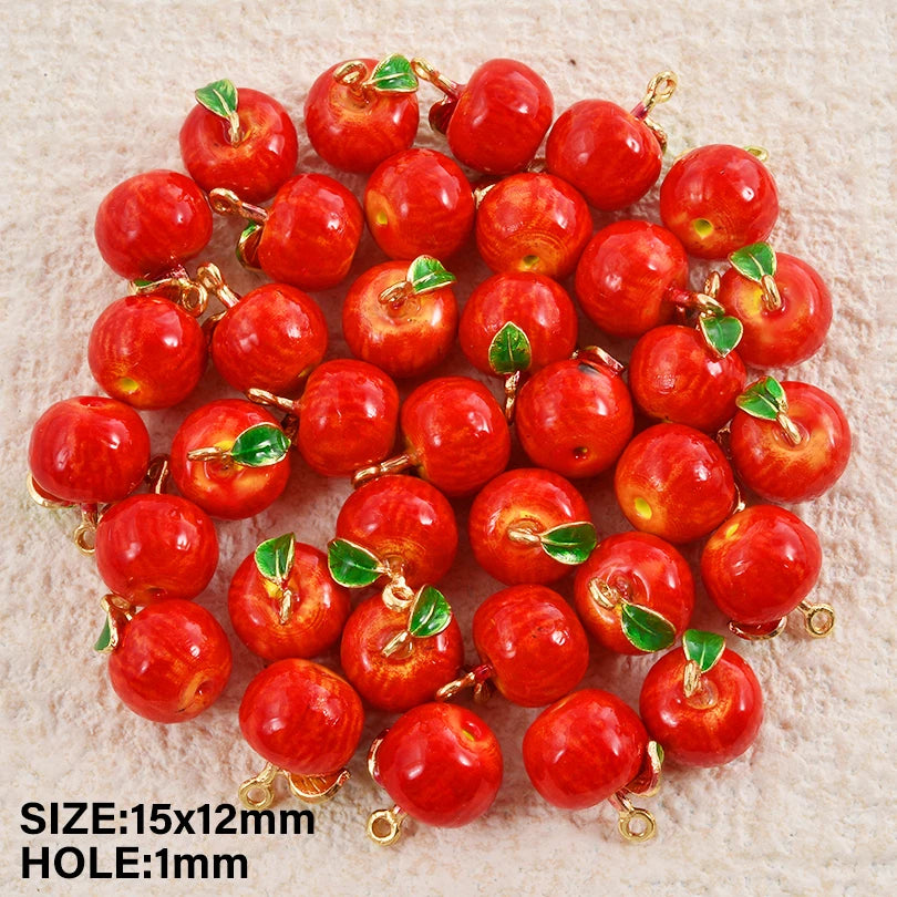 5pcs Christmas Charm Enamel Apple Socks Bell DIY Pendant Charms For Jewelry Making Keychain Earrings Bulk Handmade Material Gift