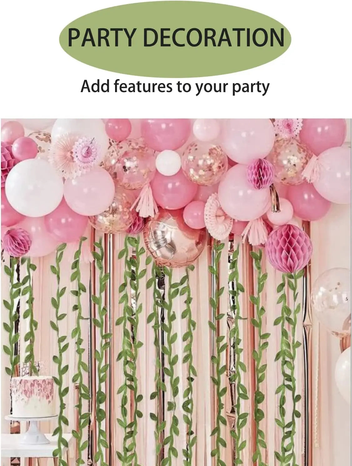 20M Leaf Ribbon Green Vine Garland Ribbon DIY Crafts Gift Wrapping