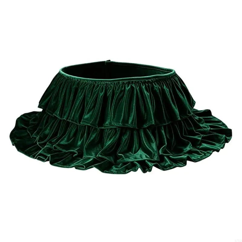 Ruffled Velvet Christmas Tree Skirt Collar Five Colours