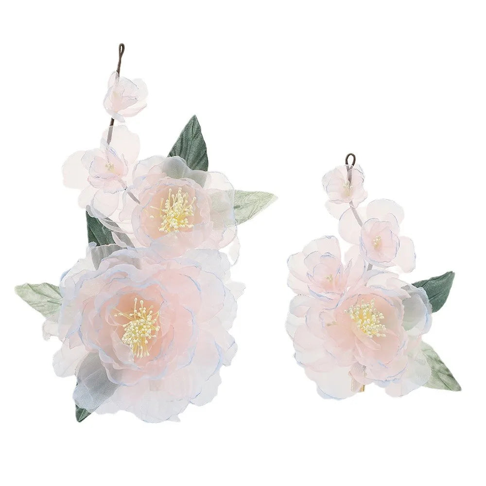 Silk Peony Hair Clip 1/2pcs Flower Hairpins Handmade Bridal Hair Accessories
