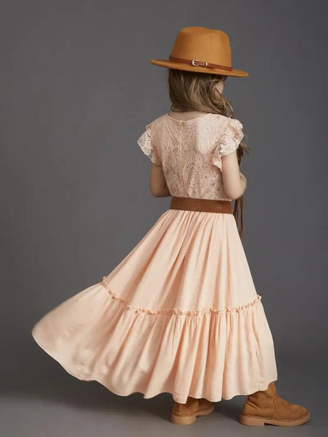 Flower Girls Lace Maxi Photo Shoot Dress
